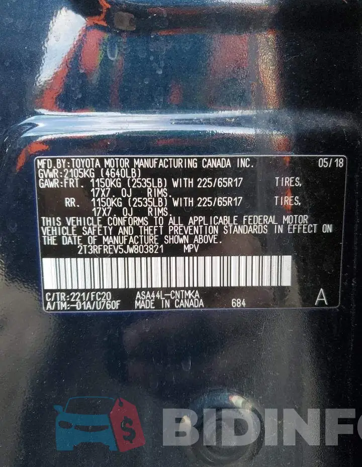 2T3RFREV5JW803821 Photo# 13