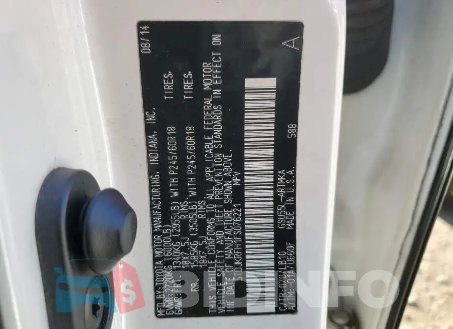 5TDJKRFH1FS076221 Photo# 13