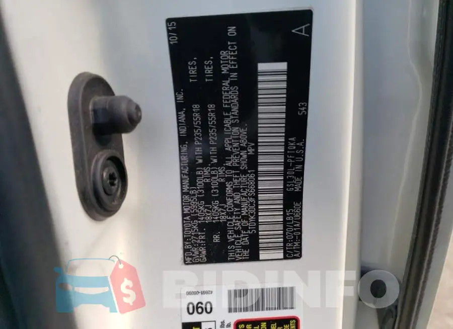 5TDYK3DC3FS668061 Photo# 13