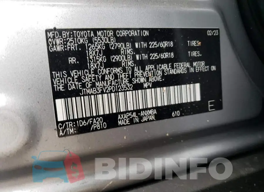 JTMAB3FV2PD123532 Photo# 13