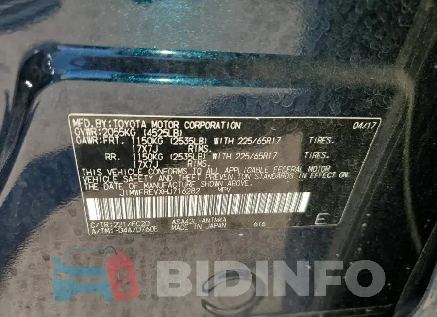 JTMWFREVXHJ716282 Photo# 13