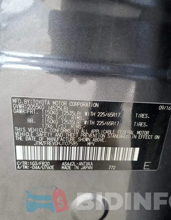 JTMZFREV0HJ107585 Photo# 13