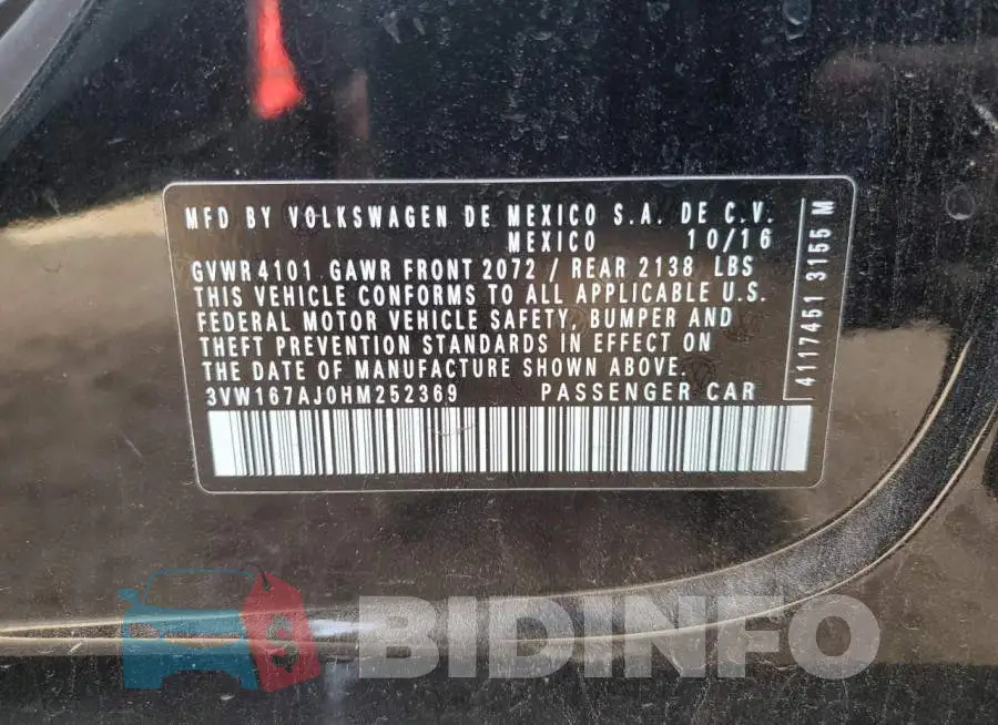 3VW167AJ0HM252369 Photo# 12