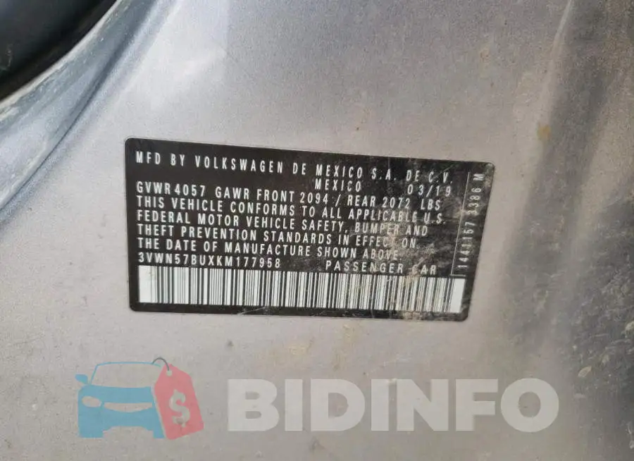 3VWN57BUXKM177958 Photo# 12