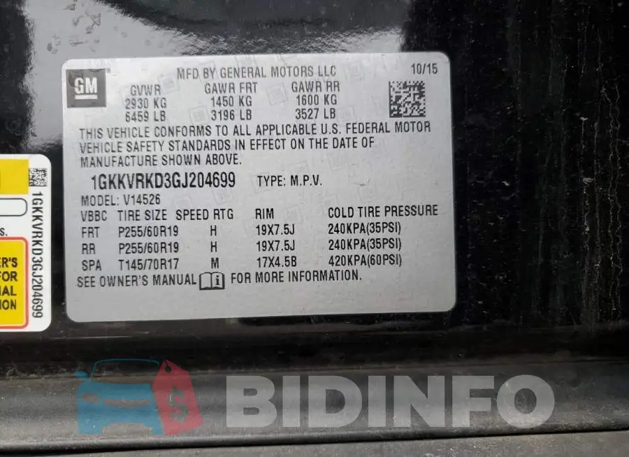 1GKKVRKD3GJ204699 Photo# 13