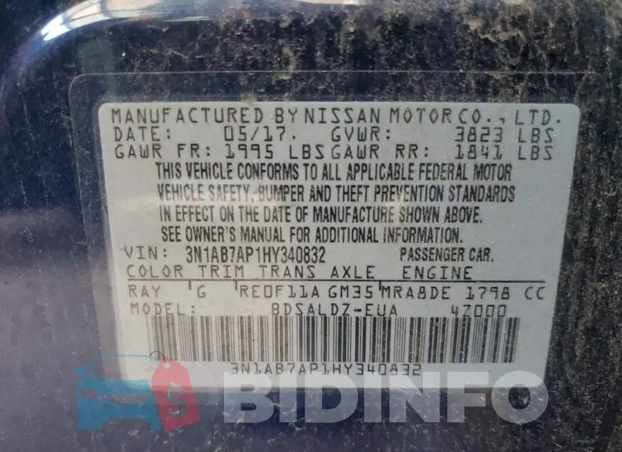 3N1AB7AP1HY340832 Photo# 12
