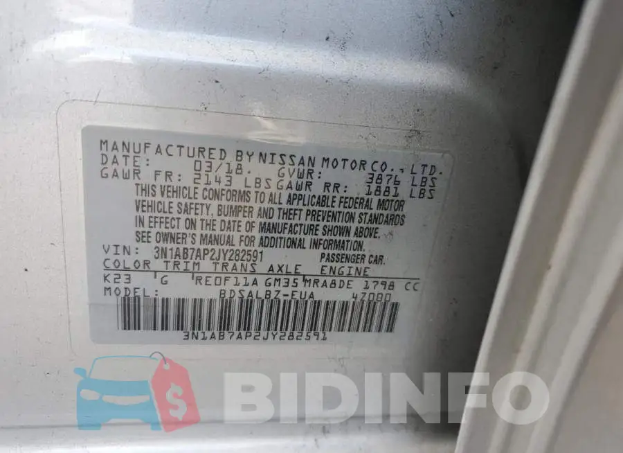 3N1AB7AP2JY282591 Photo# 12