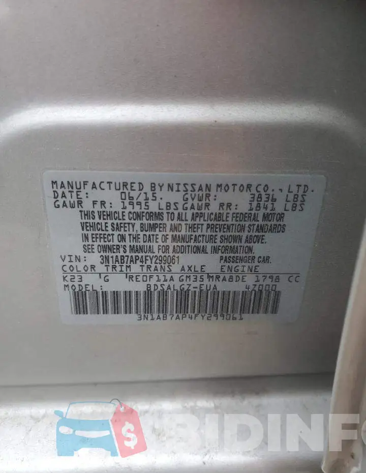 3N1AB7AP4FY299061 Photo# 12