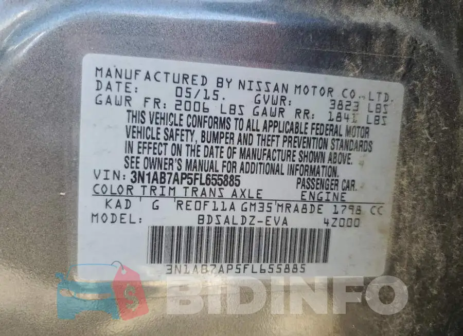 3N1AB7AP5FL655885 Photo# 13