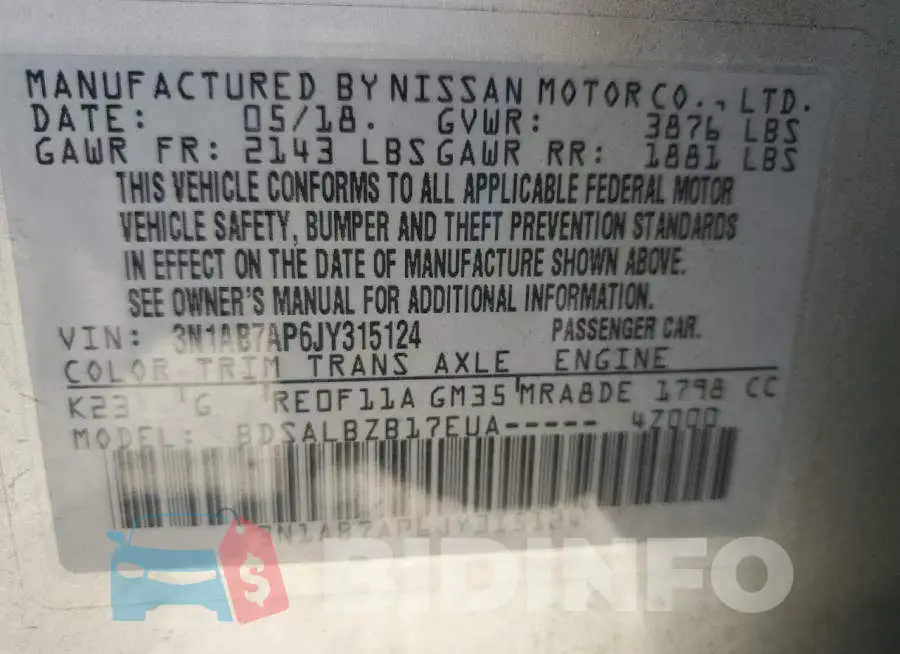 3N1AB7AP6JY315124 Photo# 12