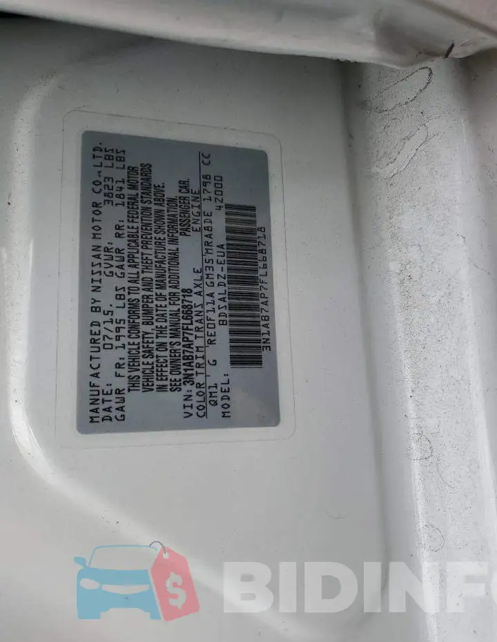 3N1AB7AP7FL668718 Photo# 13