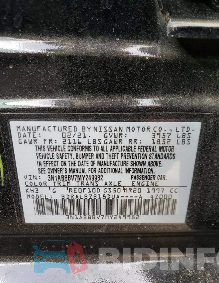 3N1AB8BV7MY249982 Photo# 12