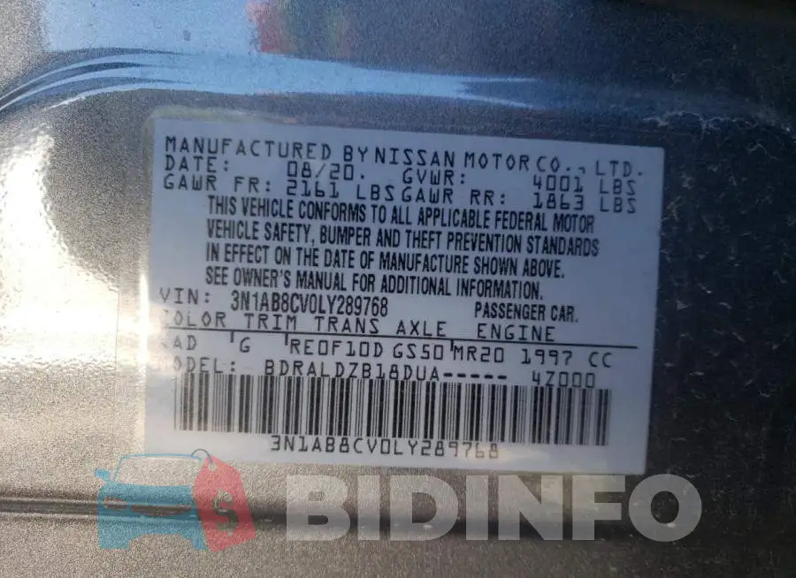 3N1AB8CV0LY289768 Photo# 12