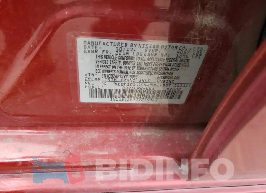 3N1CB7AP2JY215983 Photo# 12