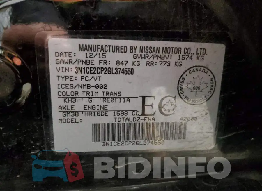 3N1CE2CP2GL374550 Photo# 12