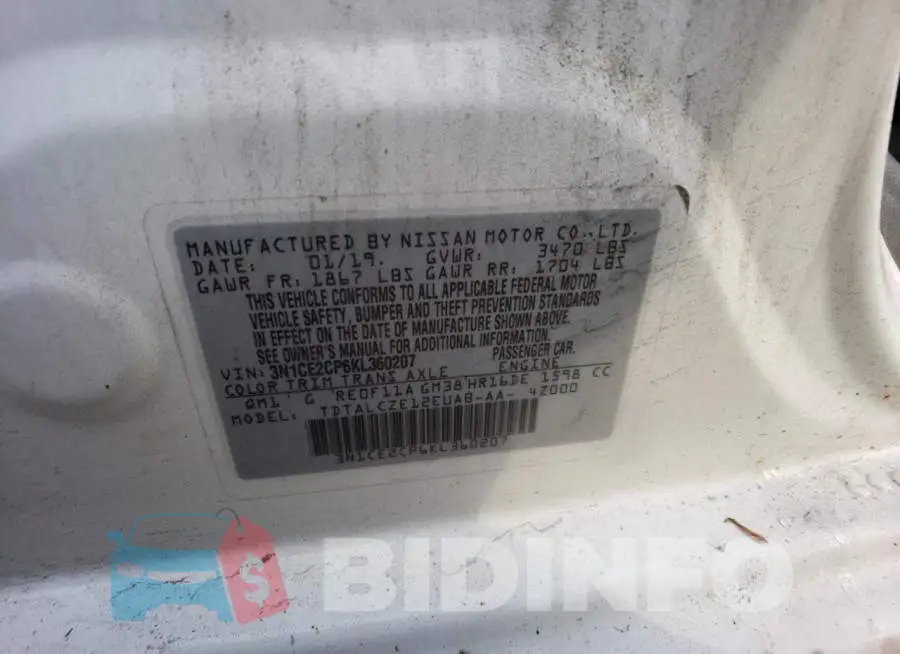 3N1CE2CP6KL360207 Photo# 12