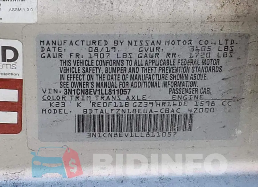 3N1CN8EV1LL811057 Photo# 12