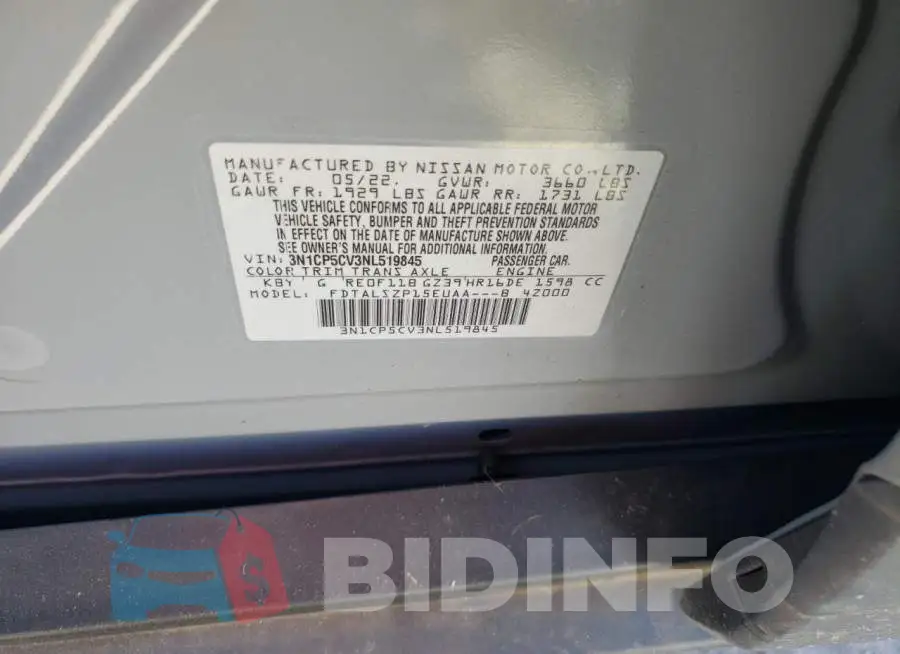 3N1CP5CV3NL519845 Photo# 12