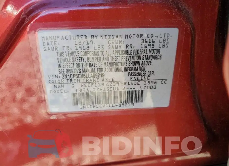 3N1CP5CV6LL489219 Photo# 12