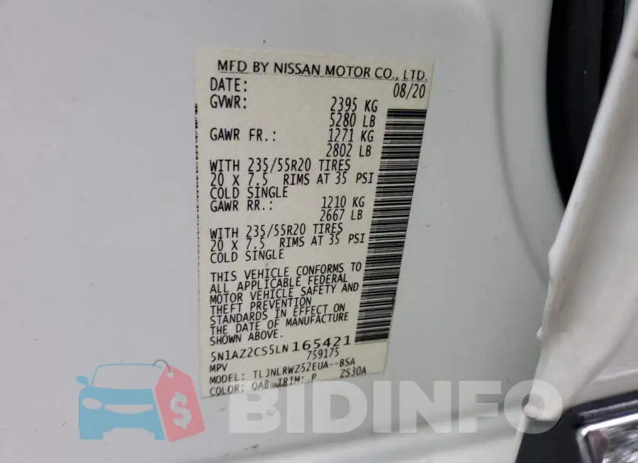 5N1AZ2CS5LN165421 Photo# 13