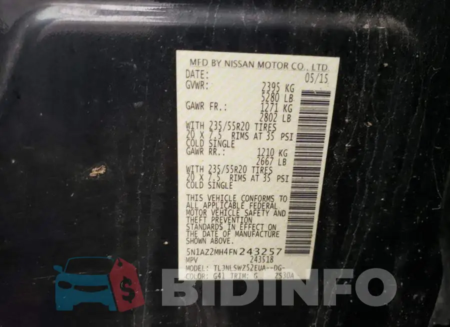 5N1AZ2MH4FN243257 Photo# 13