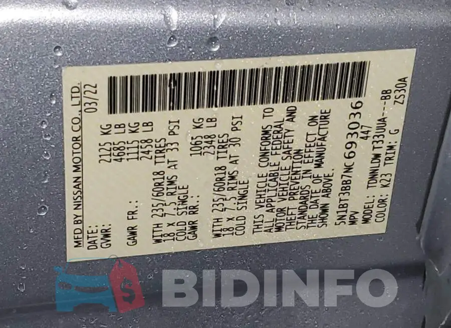 5N1BT3BB7NC693036 Photo# 13