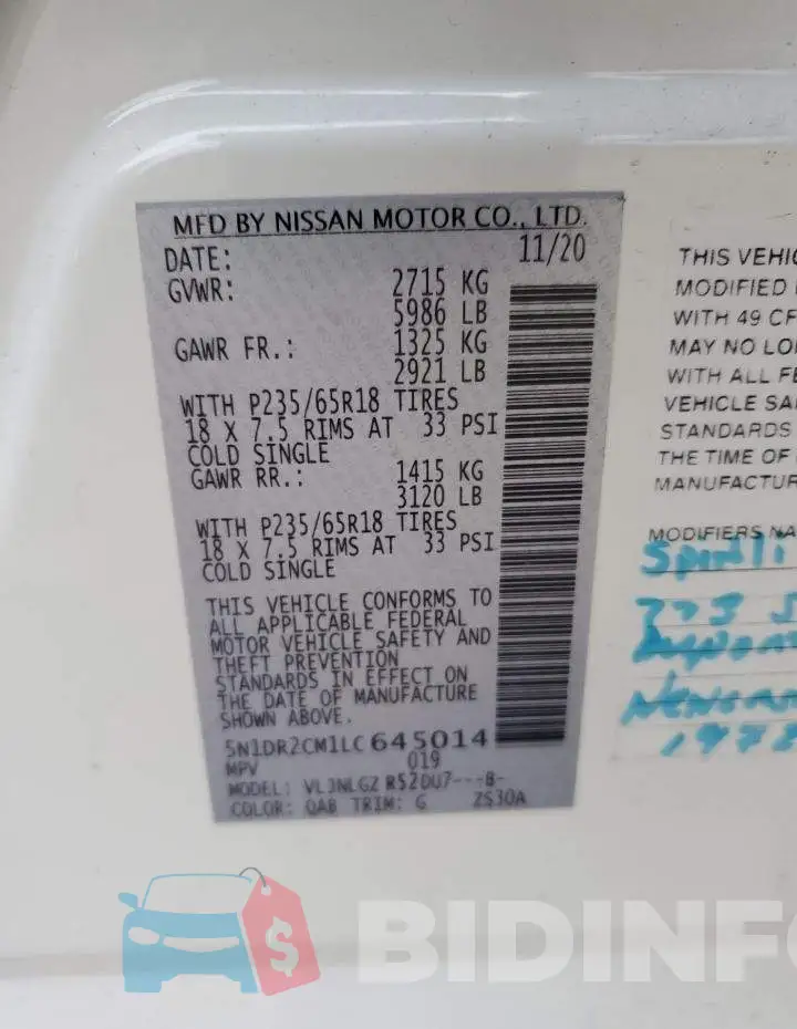 5N1DR2CM1LC645014 Photo# 13