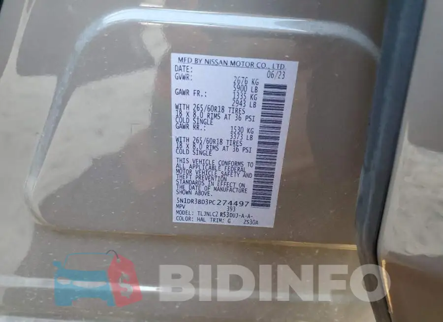 5N1DR3BD3PC274497 Photo# 12