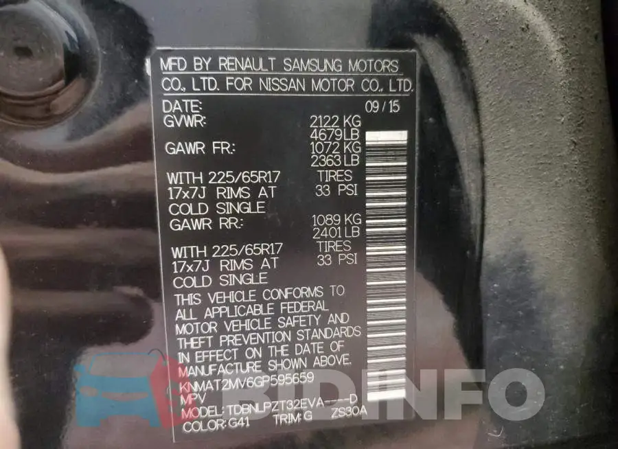 KNMAT2MV6GP595659 Photo# 13