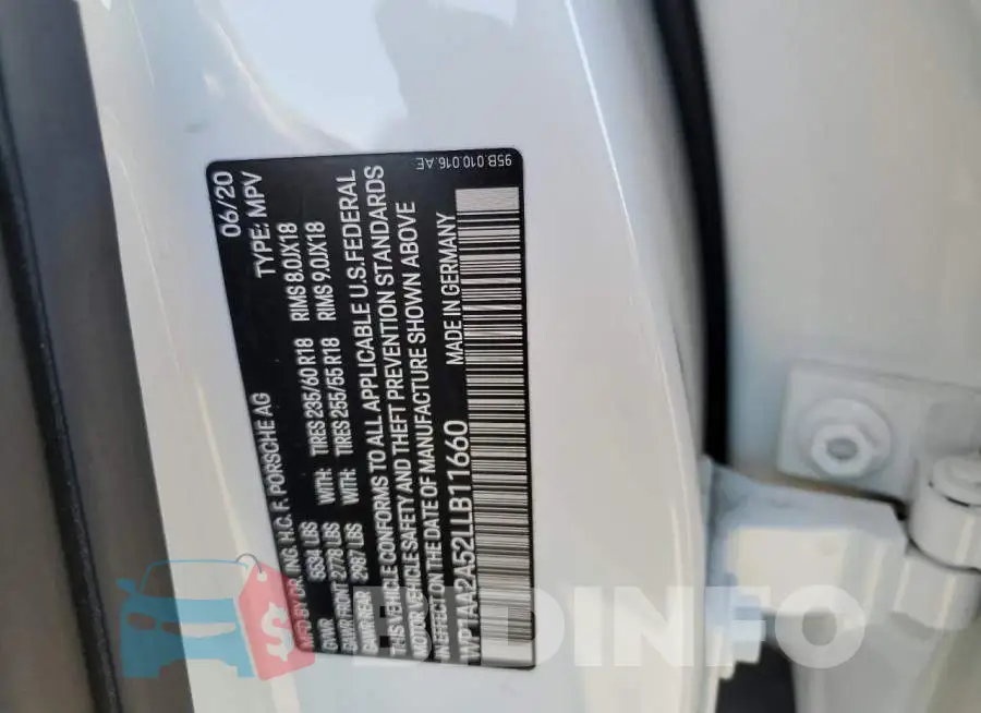 WP1AA2A52LLB11660 Photo# 13