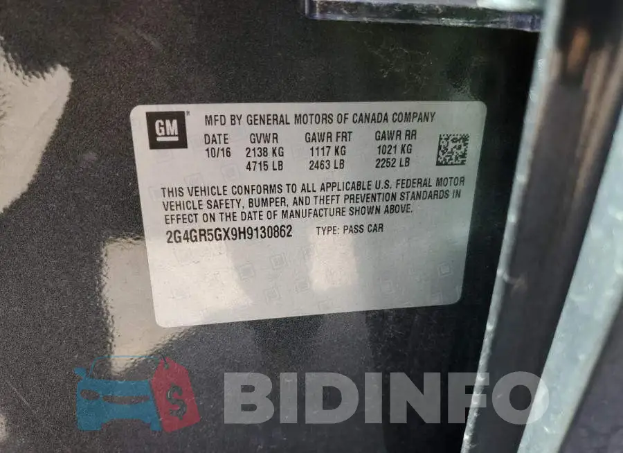 2G4GR5GX9H9130862 Photo# 12