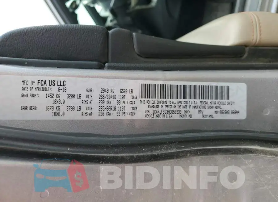1C4RJFBG3HC656933 Photo# 13