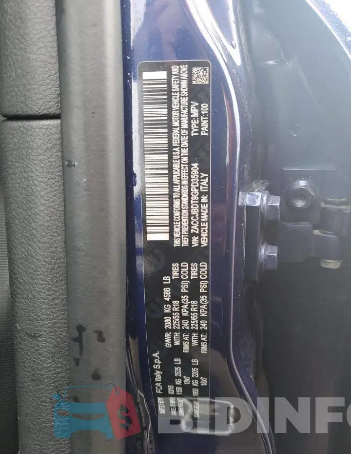 ZACCJBDT9GPD35904 Photo# 13