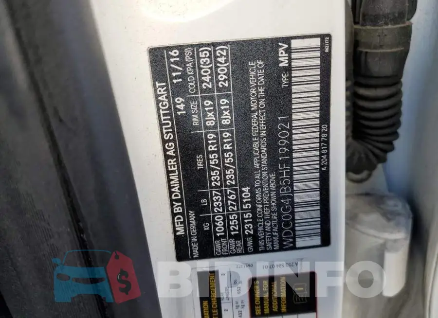 WDC0G4JB5HF199021 Photo# 13