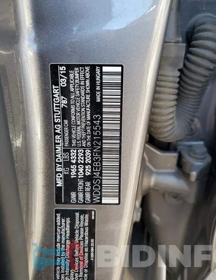 WDDSJ4EB3FN215543 Photo# 12