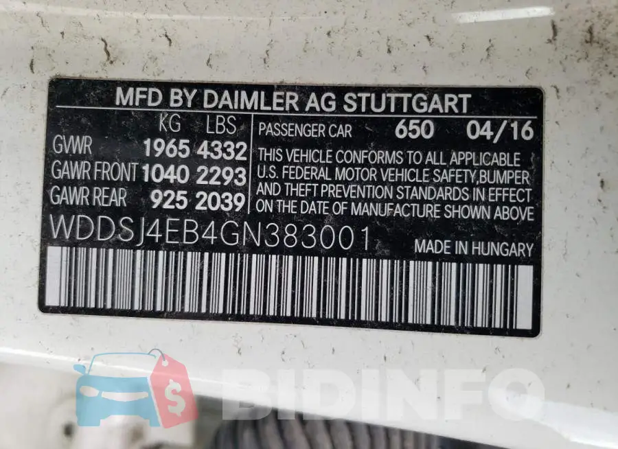 WDDSJ4EB4GN383001 Photo# 12