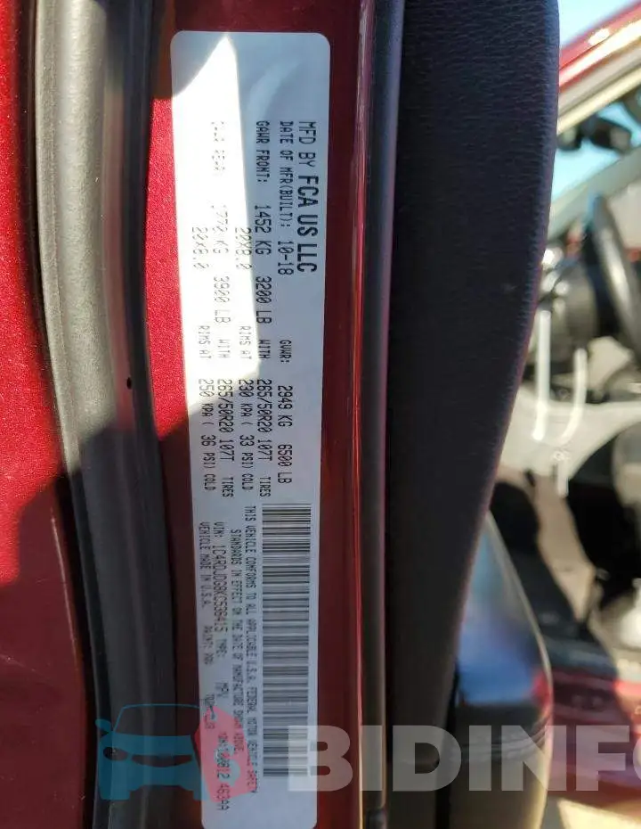 1C4RDJDG8KC536415 Photo# 13