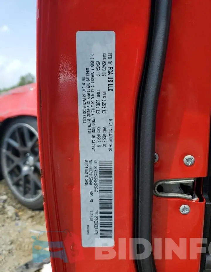 2C3CDXGJ8GH339947 Photo# 12