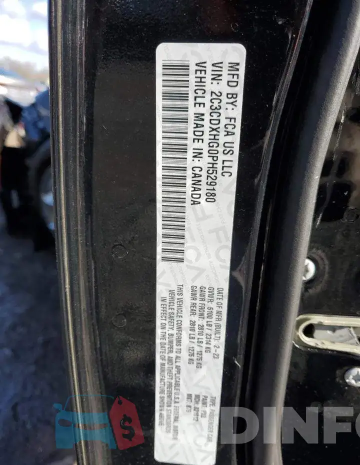 2C3CDXHG0PH529180 Photo# 13