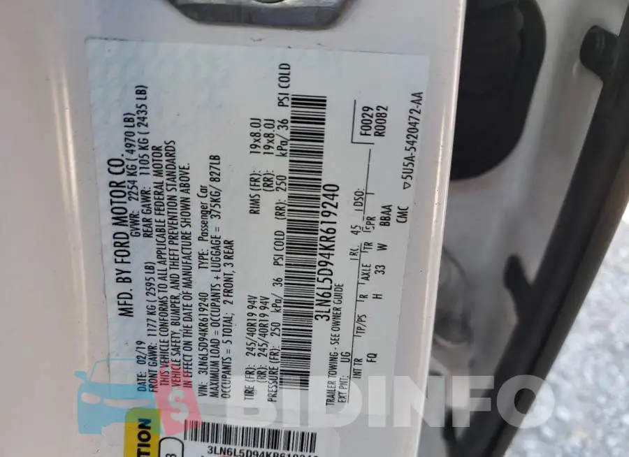 3LN6L5D94KR619240 Photo# 12