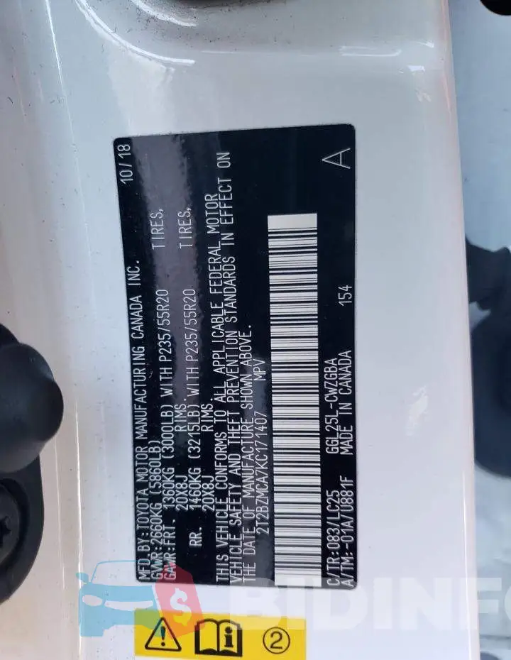 2T2BZMCA7KC171407 Photo# 13