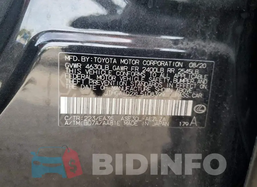 JTHGA1D2XL5108399 Photo# 12