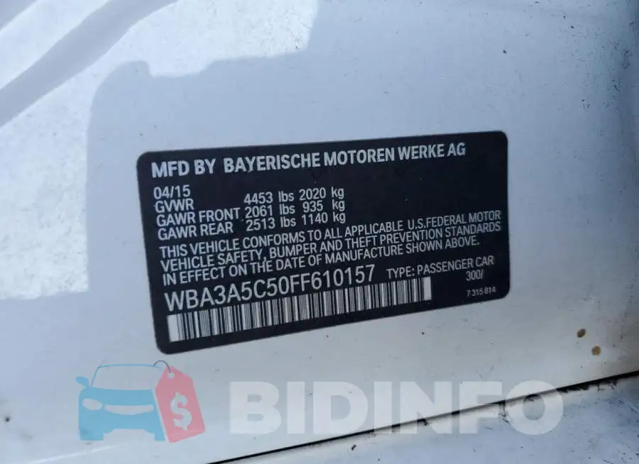 WBA3A5C50FF610157 Photo# 12