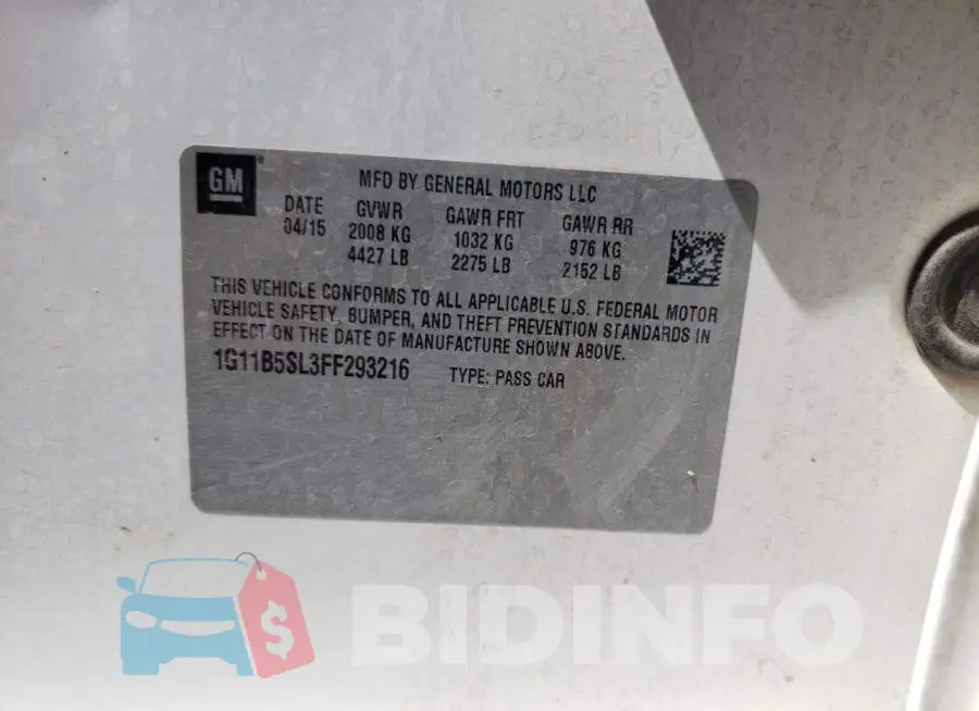 1G11B5SL3FF293216 Photo# 12