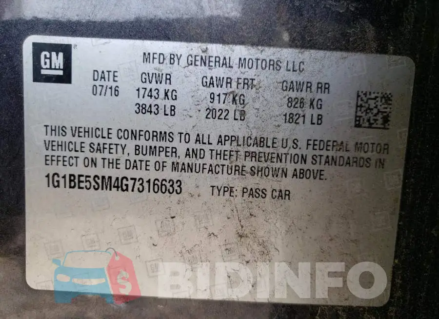 1G1BE5SM4G7316633 Photo# 12