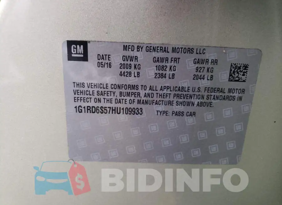 1G1RD6S57HU109933 Photo# 12