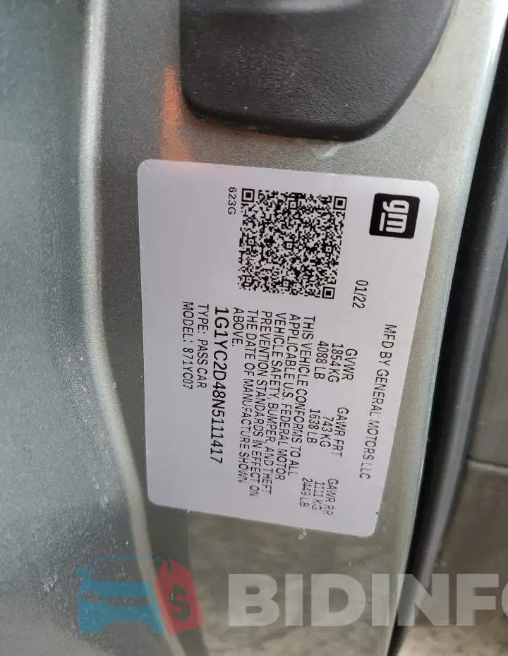 1G1YC2D48N5111417 Photo# 12