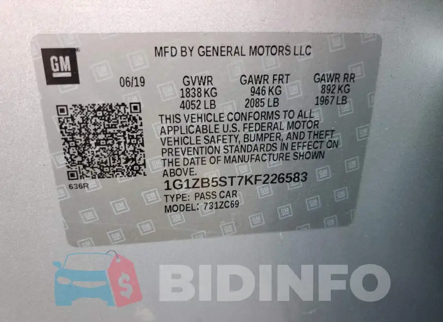 1G1ZB5ST7KF226583 Photo# 12