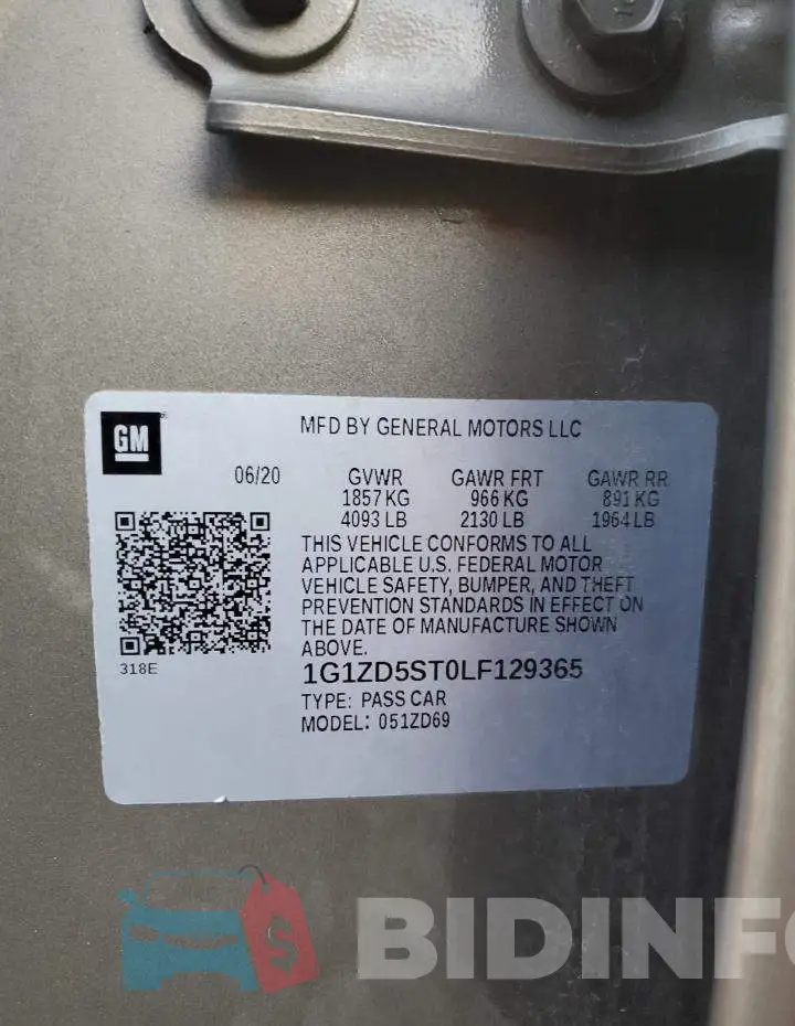 1G1ZD5ST0LF129365 Photo# 12