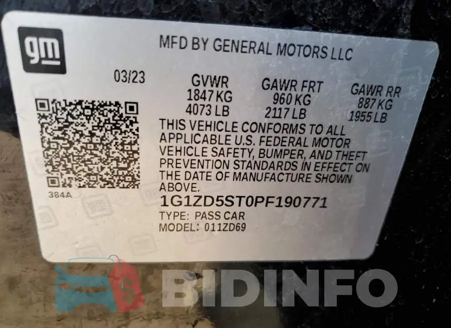 1G1ZD5ST0PF190771 Photo# 13
